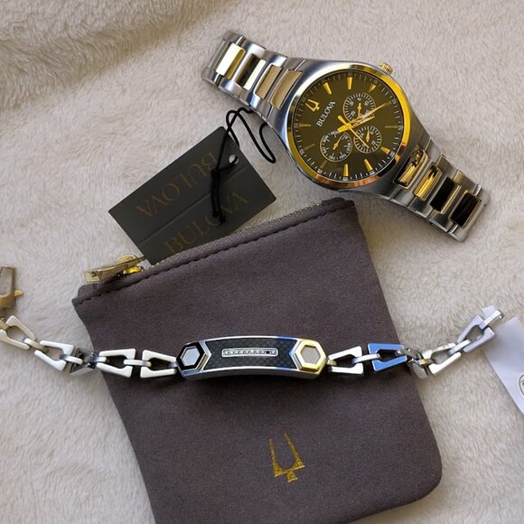 Bulova Other - ⬇️PD⬇️BULOVA Gold and Silver Watch with Elegant Design and Link Bracelet
